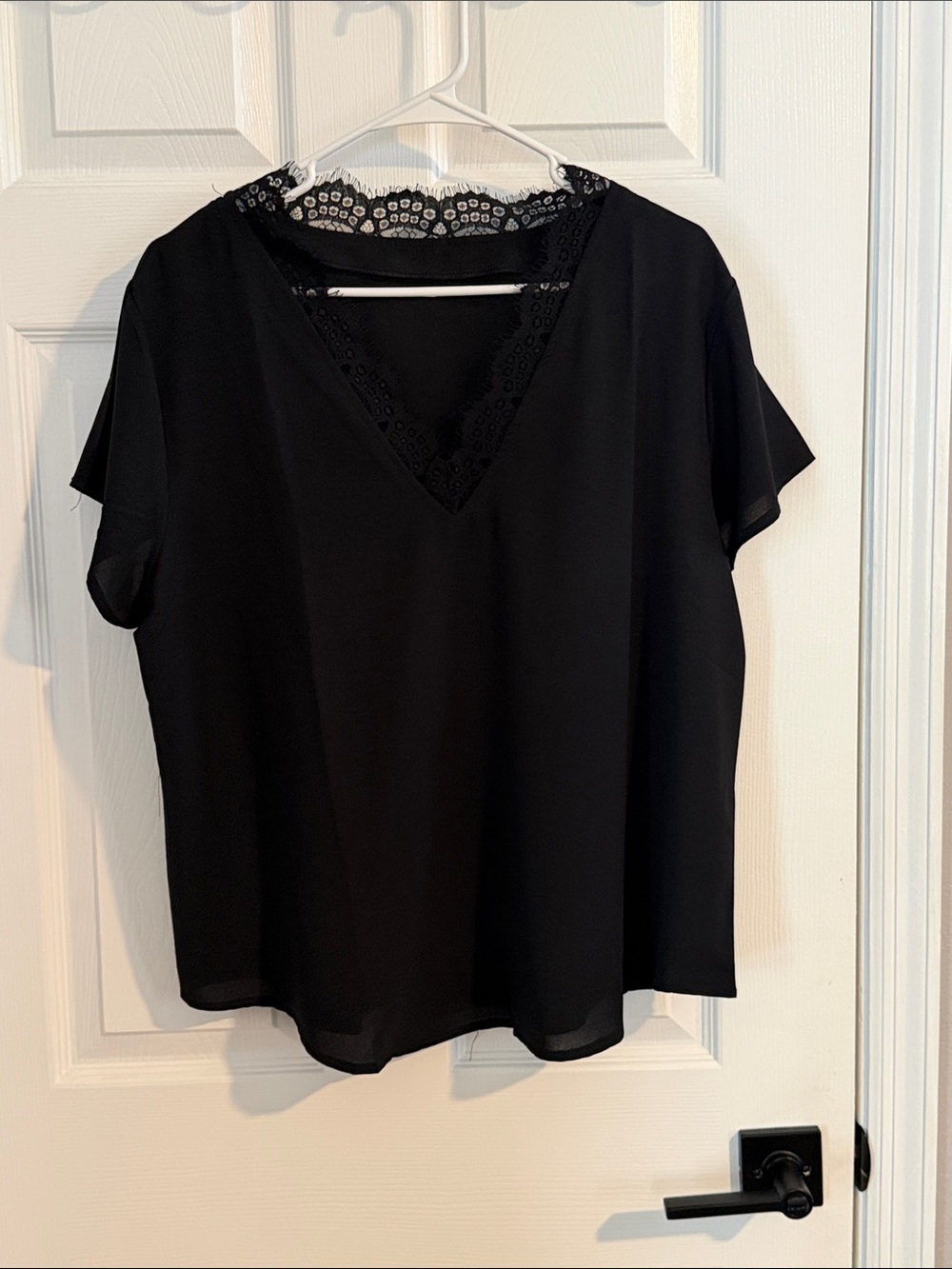Women’s Lace-Trim Blouse - Black